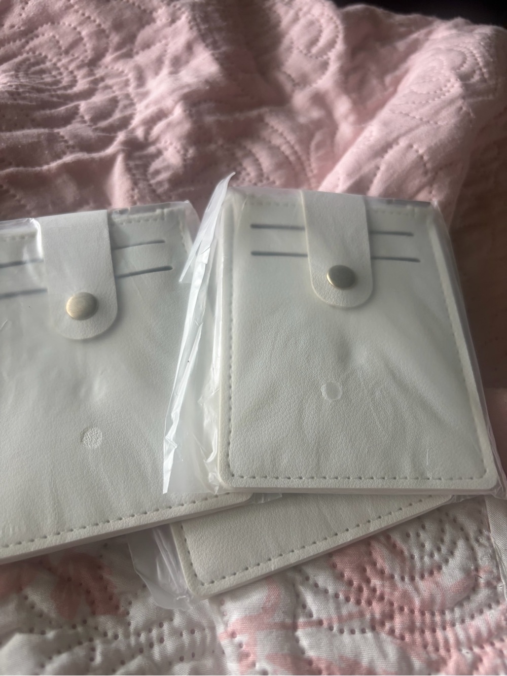 White Women’s Card Wallet - Minimal Snap Closure three perfect for gifts